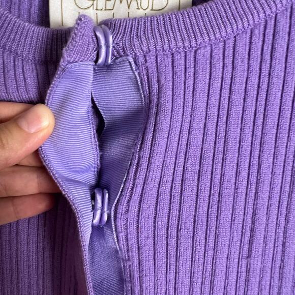 Victor Glemaud Red Purple Colorblock Cropped Cardigan Wool Sweater XS - Picture 12 of 14